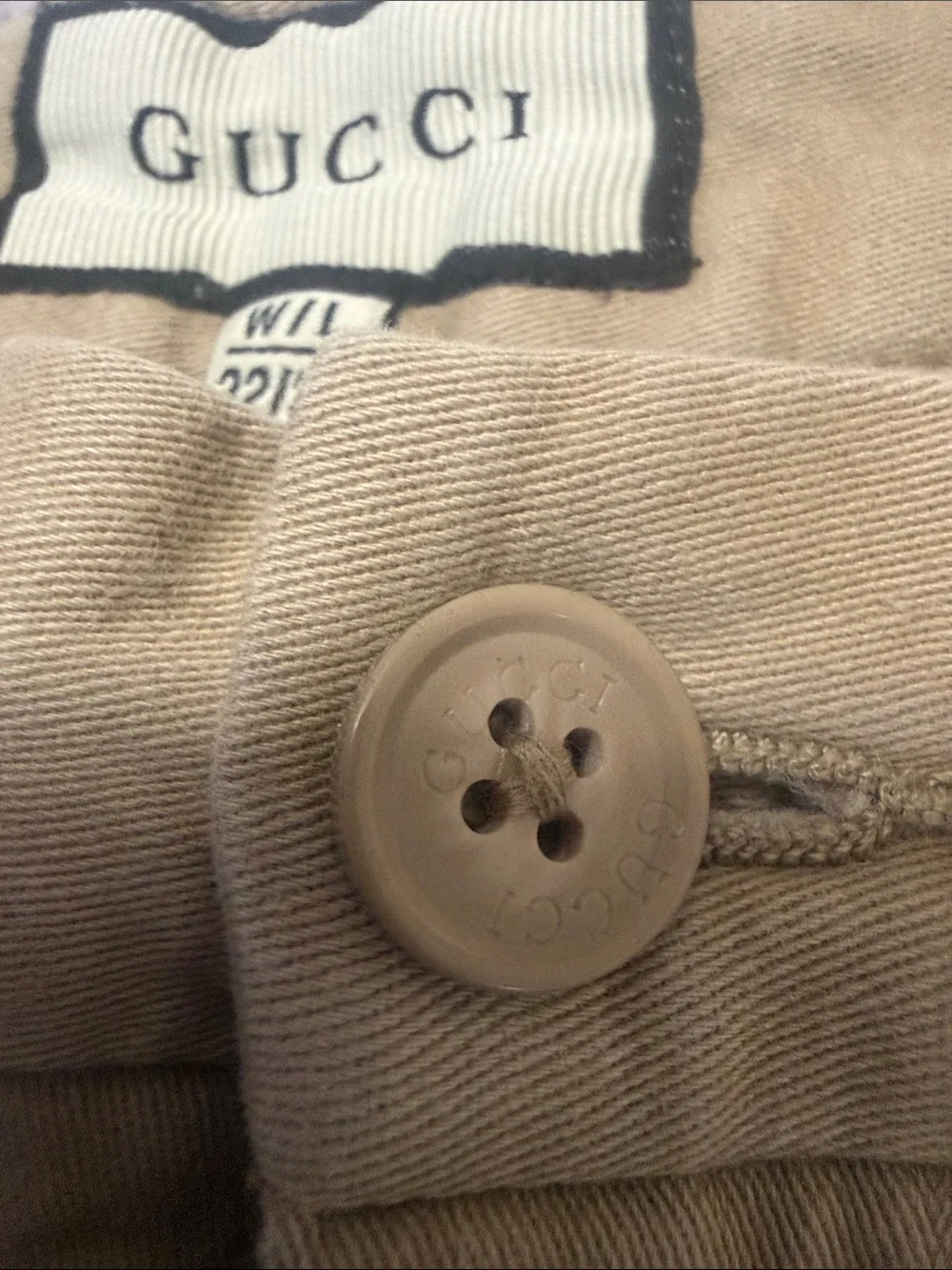 Gucci Men’s Khaki Cotton Twill Pants